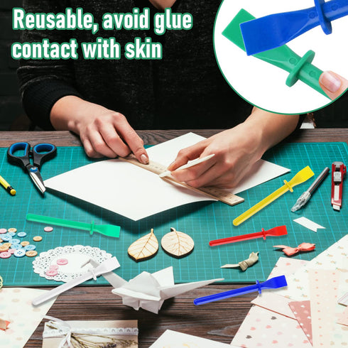 WXJ13 50 pcs Glue Spreaders,Colored Plastic Glue Smear Sticks Applicator Glue Scrapers,Glue Roller...