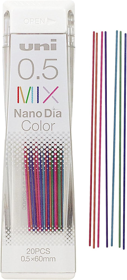 Uni Mechanical Pencil Lead NanoDia Color Assorted 0.5mm 20leads...