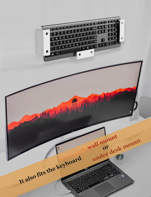 Under Desk Laptop Holder Macbook Drawer Mount for Keyboard & Small Devices Also Fit for Cable Box Wall Mount Tray Organizer Like Routers, Modems, ...