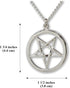 Inverted Pentacle Pentagram Satanic Polished Silver Finish Pendant Necklace...