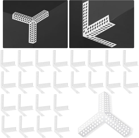 24 Pcs 3 Way Corners for Drywall Drywall Corner Bead Anti Crack Reinforced Corner Bead for Inside Outside Wall Crack Repair Tool...