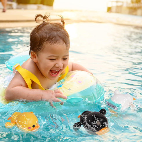 LiKee Baby Bath Toys for Kids Ages 1-3, Floating Wind-Up Toddler Bathtub Toy for Boy Girl Birthday Gift, 12 Months Infant Pool Swimming Water Game...