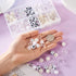 Cheriswelry 160Pcs 11-12mm ABS Imitation Pearl Beads White Round Heart Dot Pattern Transparent Acrylic Beads AB-Color Resin Rhinestone Beads Suppl...