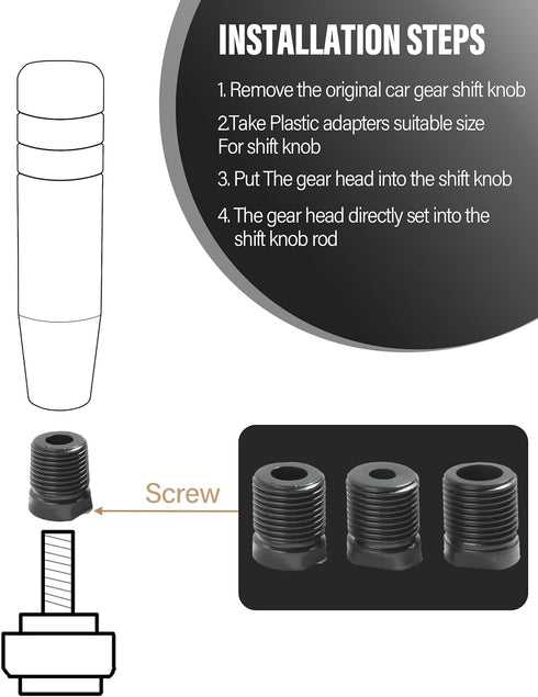 Gear Stick Shifter Knobs,Heavy Weighted Shift Knob Car Shift Head Knob with 3 Threaded Adapters,Aluminum Alloy Car Gear Weighted Stick Shift Lever...