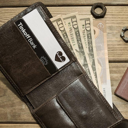 Stainless Steel Wallet Card, Engraved 'Husband' with Love Note for Anniversary, Birthday, Christmas, Valentine's Day...