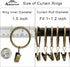 40 Pack Metal Curtain Rings with Clips, Drapery Clips Hooks, Decorative Curtain Rod Clips 1.5 in Interior Diameter, Antique Bronze...