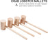 4Pcs Wooden Hammers, Natural Hardwood Crab Lobster Seafood Mallets...