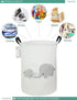 FANKANG Storage Basket, Nursery Hamper Canvas Laundry Basket Foldable with Waterproof PE Coating Large Storage Baskets for Kids Boys and Girls, Of...