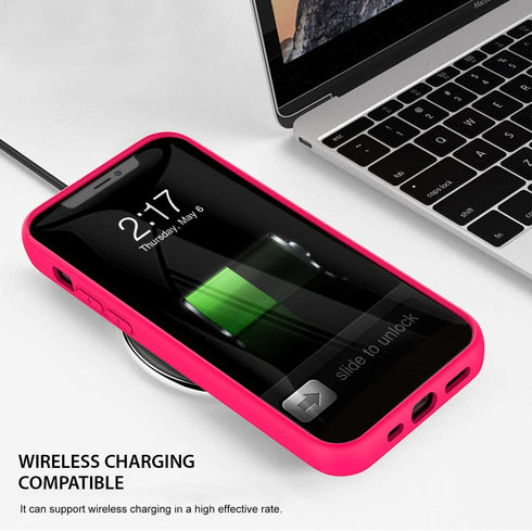 ZUSLAB Nano Silicone Case Compatible with Apple iphone12 Pro Max, Liquid Silicone Rubber Shockproof Bumper Soft Full Protection Cover - Neon Pink...