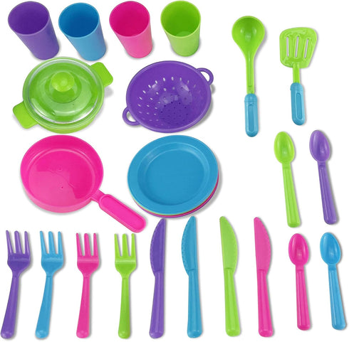 Kids Super Durable Kitchen Toys Set, Pretend Play Children's Dish Toy, Wash and Dry Tableware Dish Rack with Drainer (Great Gift for Kids) (27 Pie...