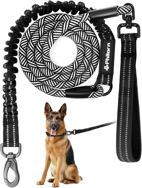 PHILORN Rope Dog Leash for Medium Dogs, Bungee Dog Leash for Large Dogs Heavy Duty 6 FT Reflective Dog Leash for Training Breed Dogs with Padded H...