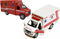 KiNSMART SetOf2 Rescue Team Ambulance 5" Die Cast Metal Cabin w/Pullback Action...