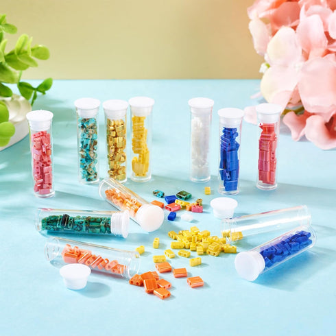 375Pcs 5mm Tila Beads Glass Seed Beads 12 Styles Square Beads 2 Hole Tile Beads Rectangle Carrier Beads Kit for DIY Crafts Bracelets Jewelry Makin...