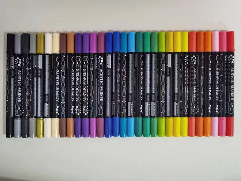 36 Paint Markers,Dual Tip Paint Pens With Dot Tip and Brush Tip for Rock Painting,Drawing & Art Supplies,Paint Pens Acrylic Markers for Paper,Wood...