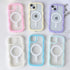 Compatible for iPhone 15 Plus Case Magsafe, Wave Phone Case Cute Water Ripple Candy Colors Frame Shockproof for iPhone 15 Plus Phone Case for Wome...
