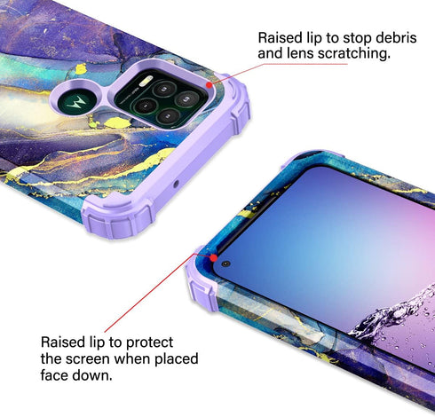 Rancase for Moto G Stylus 2021 5G Case,Three Layer Heavy Duty Shockproof Protection Hard Plastic Bumper +Soft Silicone Rubber Protective Case for ...