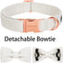 ARING PET Bowtie Dog Collar-Cotton White Dog Collar with Bow, Adorable Wedding Dog Collars Pet Collars Gifts with Metal Buckle...