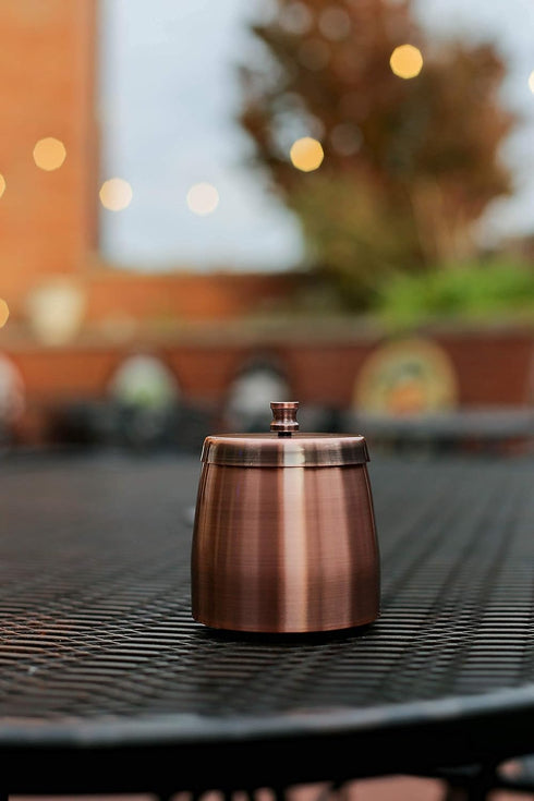 Cigarette&Cigar Smokers Waterproof Windproof Indoor Outdoor Ashtray with Lid-Large Heavy Weighted Stainless Steel Tobacco Ash Tray for Outside Pat...