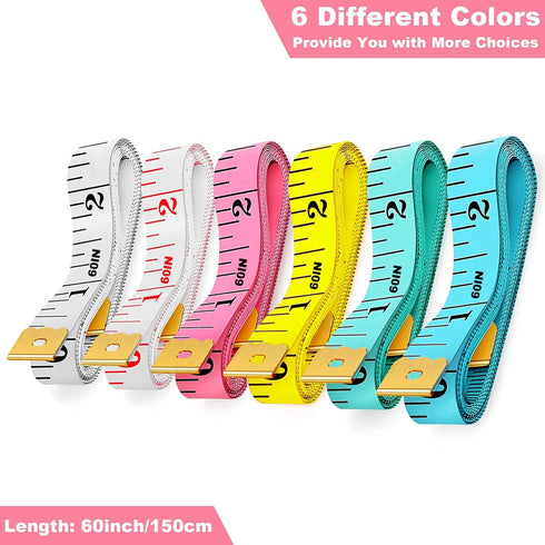 6 Packs Soft Body Tape Measure Measuring Tape for Body Double Scale Small Fabric Sewing Tailor Cloth Waist Pink Measuring Tape Measure for Body Me...