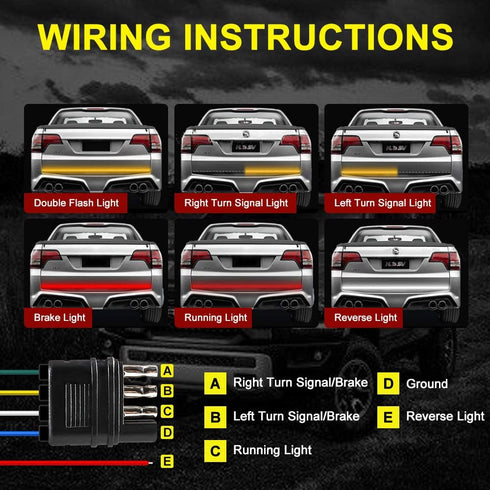 Teguangmei 48 Inchs Truck Tailgate Light Bar Triple-Row Truck Tail Light Strip Super Bright LED Red/White/Amber Running Turn Signal Brake Reverse ...