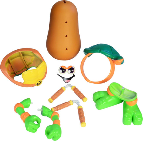 Poptaters Teenage Mutant Ninja Turtles includes 1 character, Michelangelo or Raphael, 12 removable, interchangeable facial and body parts includin...