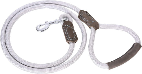 Mile High Life | Premium Leather Dog Leash | Strong Rope Leash | Leather Handle | Zinc Alloy Strong Clasp | Small Medium Large Dogs | 4/5/6 Feet(S...