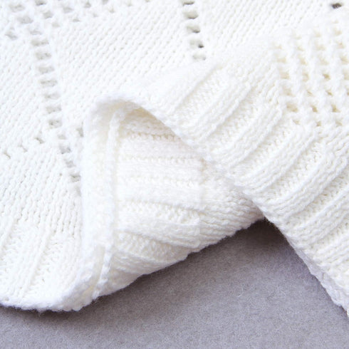 Ziyunlong Baby Blankets Candy Color Knitted Super Soft knitted blankets for Newborn Ivory White 100 * 80cm(40x30In)...