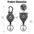 MNGARISTA Heavy Duty Retractable Keychain, Belt Clip Ver. & Carabiner Ver., 8 oz Retraction, 31.5" Steel Rope, Tactical ID Badge Reel with Key Cha...