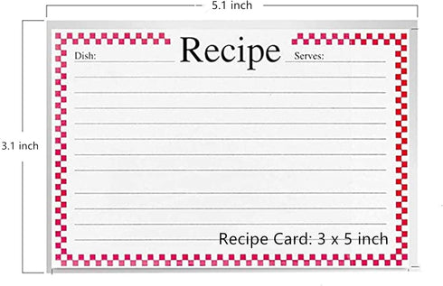 BeeSpring Recipe Card Covers. Clear Vinyl 3 x 5 Inch Kitchen Recipe Card Protectors, 3 x 5 Inch Set of 48...
