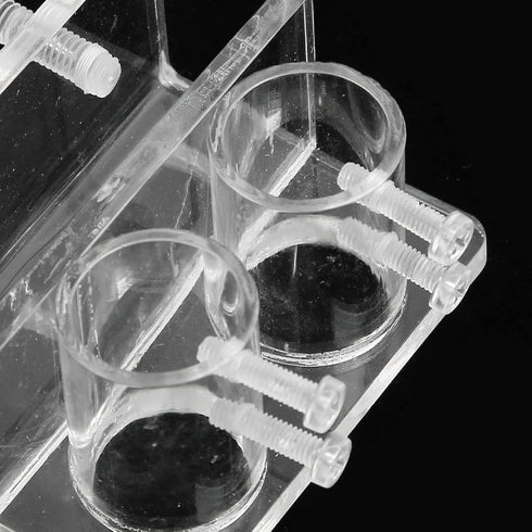Pssopp Aquarium Water Pipe Clamp Acrylic Aquarium Pipe Clip Clamp Holder Transparent Fish Hose Fix Clip for Aquarium in Out Pipe Double Hole 20mm/...