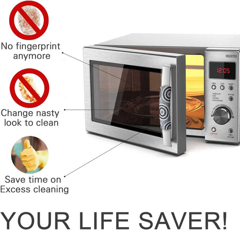 OUGAR8 Microwave Door Handle Cover-Catches Drips,Dust,Smudges and Fingerprints Leaving for Oven Handle Covers Home Kitchen Appliances Decoration (Circle,6"*3.5")