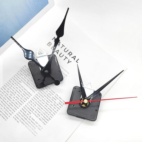 2pcs Silent Quartz Clock Movement Long and Short Shaft with 5 Sets Hands, DIY Wall Clock Mechanism Battery Powered Motor Replacement Repair Clock ...