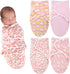 4 Pcs Preemie Baby Swaddle Preemie Swaddle Wrap Adjustable Swaddle Blanket Preemie Size Newborn Cotton Swaddle Blanket for Preemie Boys Girls Slee...
