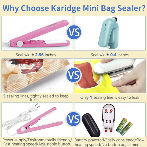 Mini Bag Sealer Machine Heat Sealer Kitchen Tool, Handheld Sealer Clip for Food Snack Storage, Sealing Machine for Color Street Nail Strips, Chip ...