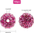 PH PandaHall 100pcs 10mm Fuchsia Rhinestones Pave Disco Ball Clay Beads, Polymer Clay Rhinestone Beads Round Charms Crystal Diamond Beads for Brac...