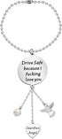Lywjyb Birdgot Beautiful Rearview Mirror Car Charm Window Hanging Ornament Car Interior Rearview Mirror Pendant New Car Mirror Charms (Drive Safe ...