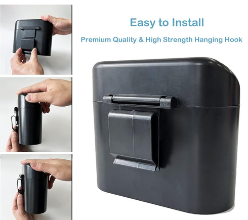 Kitbest Car Trash Can Bin with Lid, 60 pcs Trash Bags and 2 pcs Car Hooks. Mini Car Garbage Can, Dustbin Can Organizer Storage for Front Back Seat...