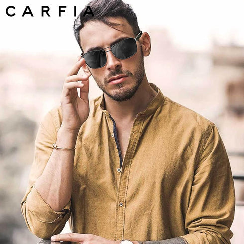 CARFIA Classic Metal Mens Sunglasses - Polarized Sunglasses UV Protection Acetate Arms CA5397...