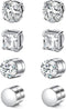 D.Bella Stud Earrings Fake Cubic Zirconia Diamond Earrings for Women Men Silver...