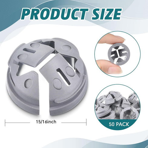 50 Pcs 3/8 In. - 1/2 In. Non Metallic Button Push-in Bulk Connector Gray NM Cable Connector Electrical Conduit Fittings Fits for 1/2 Inch Knockout...