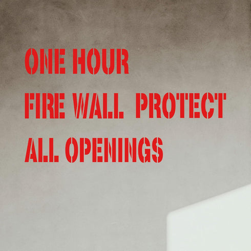 4pcs Fire Wall Stencils, 6 Inch Height Letter Fire Barrier Stencil Fire Wall Protect All Openings Fire Rated Wall Stencils Fire Stencils for Paint...