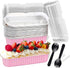 20PCS Rectangle Mini Loaf Pans With Lids,Mini Cake Pans with Lids,Disposable Ramekins Baking Cups Muffin Tins Cupcake Cups for Wedding Birthday Pa...