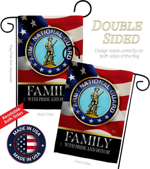 Breeze Decor Army National Guard Family Garden Flag Armed Forces ANG United State American Military Veteran Retire Official House Banner Small Yar...