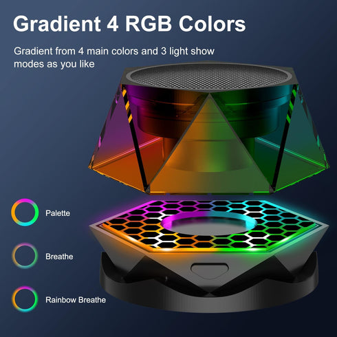 EGKimBa Magnetic Diamond Bluetooth Speaker, Small Wireless Speaker with Multi RGB Color Light Show, Portable Phone Stand for iPhone, Android, TWS ...