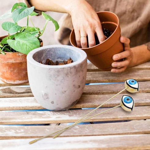 Tuitessine Resin Plant Eyes Stakes Set of 2, Eyeball Garden Plant Accessory, Evil Eye Plant Picks, Indoor Outdoor Plant Pot Decoration, Plant Love...