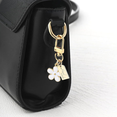 Cute Flower Keychain Charms for Women - 3Pcs Aesthetic Mini Backpack Bag Charm, Floral Purse Accessories for Women Girls Gifts...