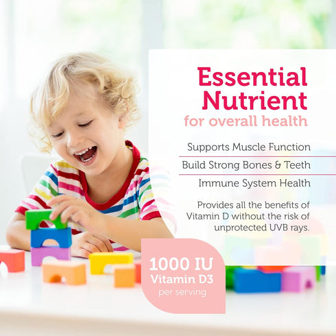 Zahler Junior D3 Vitamins 1000 IU - Chewable Vitamin D3 for Kids - Vitamin D for Kids to Support Bone, Teeth & Immune Health - Kosher Kids Vitamin...