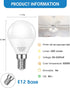 EvaStary Ceiling Fan Light Bulbs, 60W Equivalent E12 LED Bulb, Super Bright 600LM Daylight 5000K Small Base A15 Shape Candelabra Bulb for Chandeli...