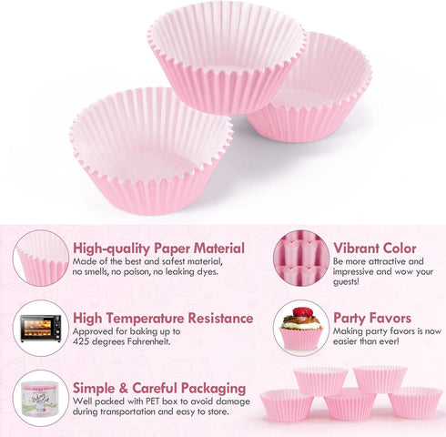 Baking Cups, 100 pieces Paper Cupcake Liners Wrappers Nonstick Muffin Molds Baking Cup Holders for Wedding, Birthday, Baby Shower or Holiday Party...
