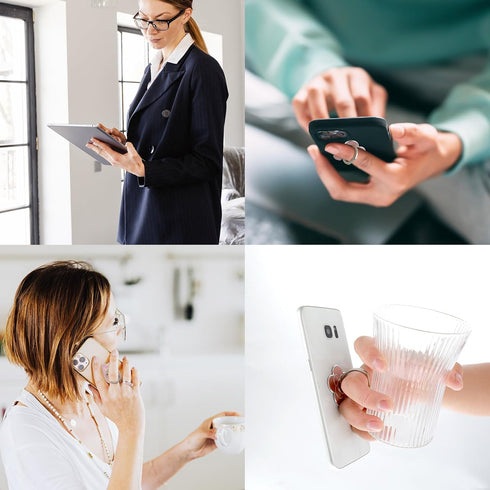 Sibba 2pcs Phone Ring Holder Kickstand Cellphone Flower Finger Ring Grips Stand Metal Universal Accessories Compatible with Smartphone, Mobile Pho...